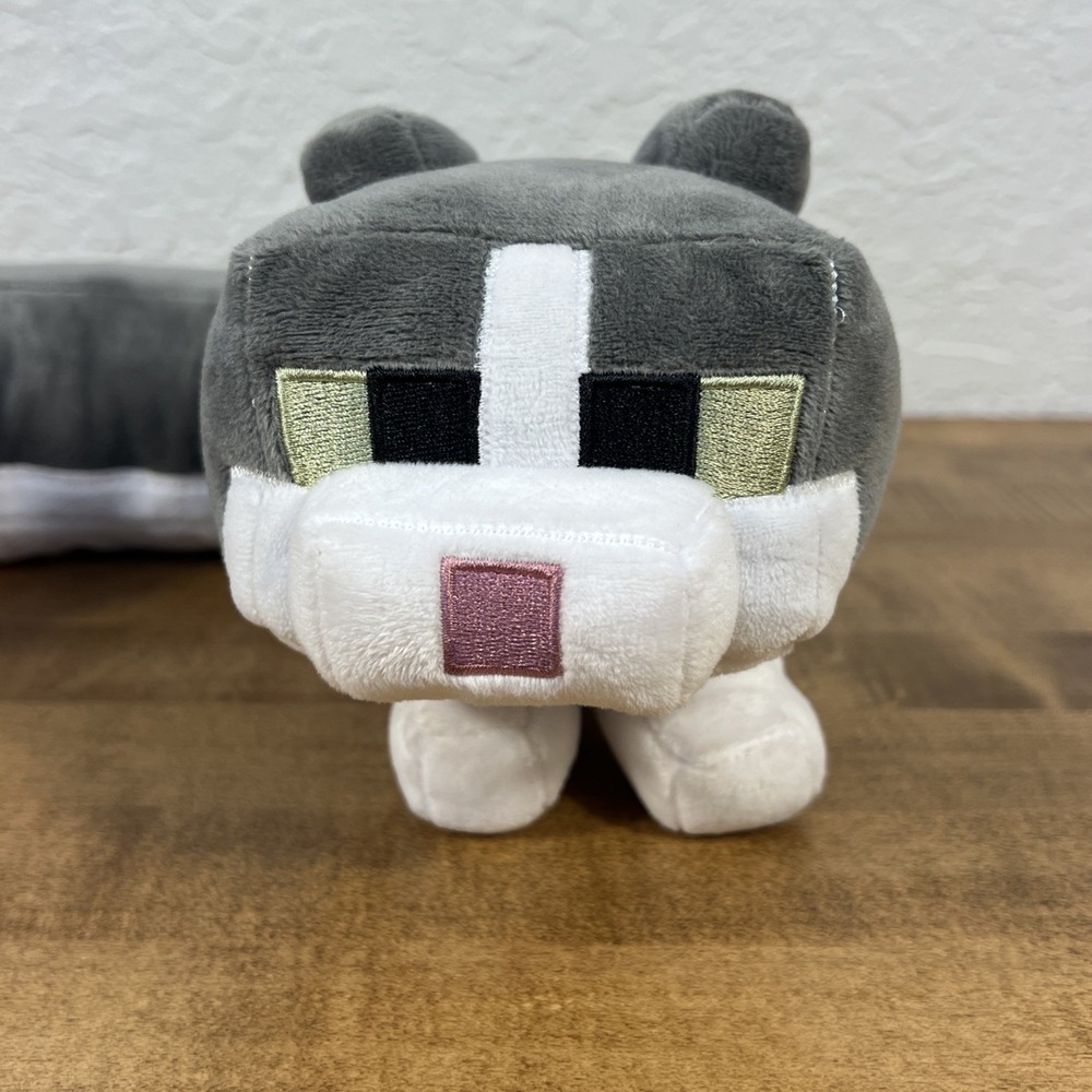 Minecraft Purring Sounds Neck Pillow Cat Plush For Sound, Comfort & Play - Works - Picture 2 of 11